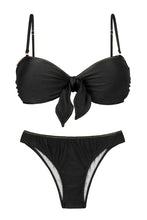Carica l'immagine nel visualizzatore di Gallery, Product Front: Rio De Sol Ensemble Set Shimmer-Black Bandeau-No Essential