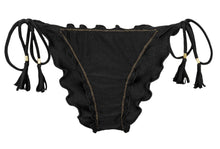 Carica l'immagine nel visualizzatore di Gallery, Product Front: Rio De Sol Bas Bottom Shimmer-Black Frufru-Comfy