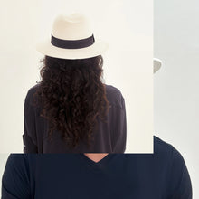 Carica l'immagine nel visualizzatore di Gallery, Model Back: Uv Line Chapeau Panama Chapeu Shanghai Branco/Preto