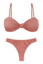 Laden Sie das Bild in den Galerie-Viewer, Product Front: Rio De Sol Ensemble Set Shimmer-Copper Bandeau-Joy Nice-Fio