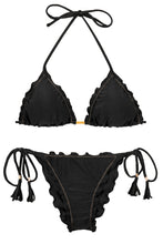Carica l'immagine nel visualizzatore di Gallery, Product Front: Rio De Sol Ensemble Set Shimmer-Black Frufru