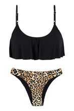 Laden Sie das Bild in den Galerie-Viewer, Product Front: Rio De Sol Ensemble Leopardo Black Babado