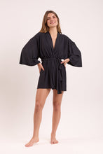 Carica l'immagine nel visualizzatore di Gallery, Image 06: Rio De Sol Robe De Plage Black Kimono