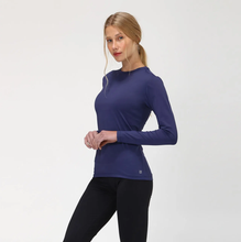Carica l'immagine nel visualizzatore di Gallery, Image 02: Uv Line T-Shirt Longsleeve Uvpro Fem Navy Blue Upf50+