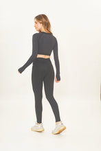 Carica l'immagine nel visualizzatore di Gallery, Model Back: Uv Line Fitness Bas Legging Fit Aspen Black Upf50+