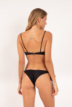 Charger l'image dans la galerie, Model Back: Rio De Sol Ensemble Set Shimmer-Black Balconet-Tie Cheeky-Tie-Gold