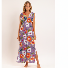 Carica l'immagine nel visualizzatore di Gallery, Model Front: Rio De Sol Vêtement De Plage Garden-Flower Long Dress Soleil