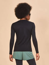 Carica l'immagine nel visualizzatore di Gallery, Model Back: Uv Line T-Shirt Longsleeve Fem Skin Infratherm Preto Upf50+
