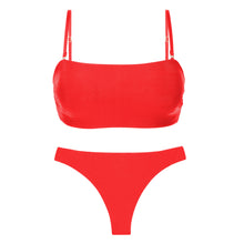 Carica l'immagine nel visualizzatore di Gallery, Product Front: Rio De Sol Ensemble Set Rouge Bandeau-Reto Nice-Fio
