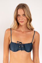 Laden Sie das Bild in den Galerie-Viewer, Gallery: Rio De Sol Haut Top Shimmer-Shark Balconet-Tie
