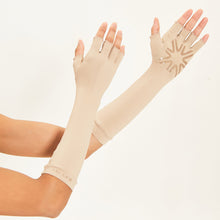 Laden Sie das Bild in den Galerie-Viewer, Image 04: Uv Line Gants Long Gloves Uni Chocolate Upf50+
