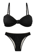Carica l'immagine nel visualizzatore di Gallery, Product Front: Rio De Sol Ensemble Set Shimmer-Black Bandeau-Joy Essential
