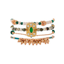 Carica l'immagine nel visualizzatore di Gallery, Product Front: Hipanema Bracelet Cuff Karmelia Green Hipenema
