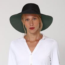 Carica l'immagine nel visualizzatore di Gallery, Model Front: Uv Line Chapeau Souple/Capeline Hat San Diego Fem Black Green Upf50+
