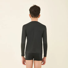 Charger l'image dans la galerie, Model Back: Uv Line T-Shirt Longsleeve Uvpro Kids Black Upf50+
