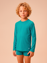 Laden Sie das Bild in den Galerie-Viewer, Gallery: Uv Line T-Shirt Longsleeve Uvpro Kids Green Sea Upf50+

