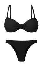 Carica l'immagine nel visualizzatore di Gallery, Product Front: Rio De Sol Ensemble Set Bora-Black Bandeau-Joy Leblon
