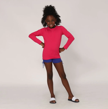 Carica l'immagine nel visualizzatore di Gallery, Model Front: Uv Line T-Shirt Longsleeve Uvpro Kids Pink Upf50+
