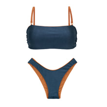Carica l'immagine nel visualizzatore di Gallery, Product Back: Rio De Sol Ensemble Set Nocciola Bandeau-Reto High-Leg
