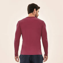 Carica l'immagine nel visualizzatore di Gallery, Model Back: Uv Line T-Shirt Longsleeve Uvpro Masc Vermelho Queimado Upf50+
