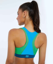 Charger l&#39;image dans la galerie, Model Back: Alto Giro Fitness Haut Top Blackout Decote Alto Recortes Azul Vivid
