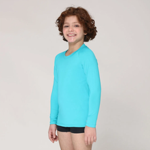 Charger l&#39;image dans la galerie, Camiseta Kids Uvpro ML Azul Piscina UPF50+
