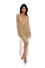 Carica l&#39;immagine nel visualizzatore di Gallery, Cross Halter Long Fringe Dress Gold Rush
