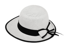 Charger l&#39;image dans la galerie, Model Back: De Punta En Blanco Chapeau Panama Lady Golf White Black
