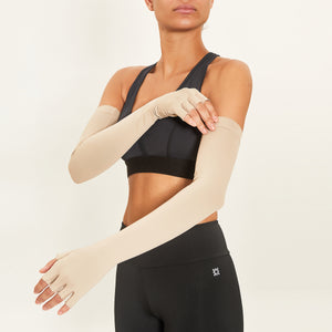 Extra langer Handschuh Schokolade UPF50+