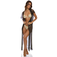 Carica l&#39;immagine nel visualizzatore di Gallery, Image 05: Luli Fama Vêtement De Plage Long Caftan Siren Dream Black Gold
