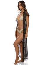 Carica l&#39;immagine nel visualizzatore di Gallery, Image 06: Luli Fama Vêtement De Plage Long Caftan Siren Dream Black Gold
