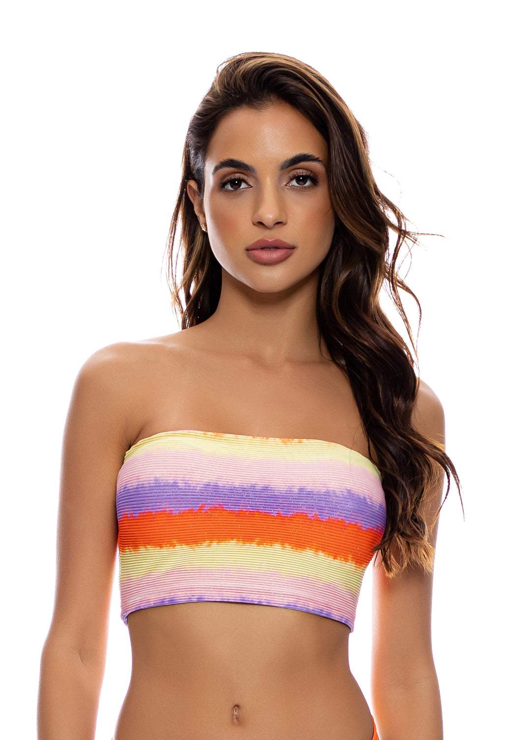 Model Front: Luli Fama Haut Top Tube Miami Sunsets