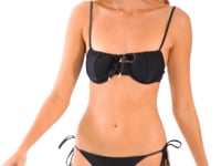 Carica e avvia il video nel visualizzatore di galleria, Video: Rio De Sol Haut Top Shimmer-Black Balconet-Tie
