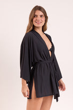 Laden Sie das Bild in den Galerie-Viewer, Image 03: Rio De Sol Vêtement De Plage Black Kimono

