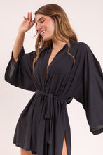 Laden Sie das Bild in den Galerie-Viewer, Image 05: Rio De Sol Robe De Plage Black Kimono
