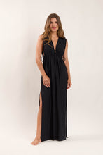 Carica l&#39;immagine nel visualizzatore di Gallery, Model Front: Rio De Sol Vêtement De Plage Black Long Dress Soleil
