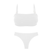 Laden Sie das Bild in den Galerie-Viewer, Product Front: Rio De Sol Ensemble Set Sand-White Bandeau-Reto Nice-Fio
