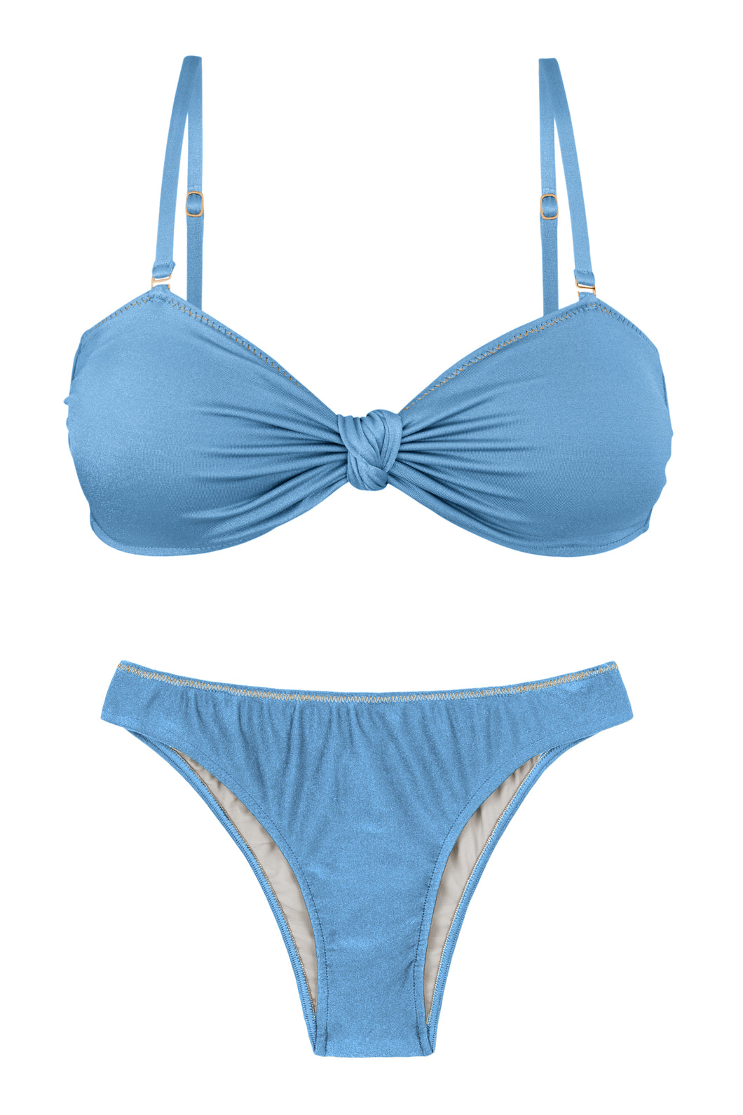 Product Front: Rio De Sol Ensemble Set Shimmer-Baltic-Sea Bandeau-Joy Essential