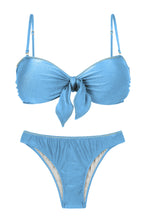 Laden Sie das Bild in den Galerie-Viewer, Product Front: Rio De Sol Ensemble Set Shimmer-Baltic-Sea Bandeau-Knot Essential
