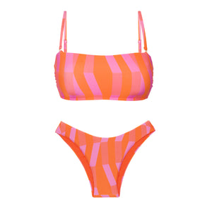 Product Front: Rio De Sol Ensemble Set Sunrise Bandeau-Reto High-Leg