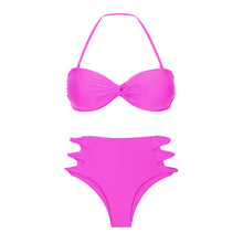Carica l&#39;immagine nel visualizzatore di Gallery, Product Front: Rio De Sol Ensemble Set Vita-Pink Twist Highwaist-Spin

