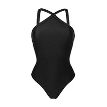 Laden Sie das Bild in den Galerie-Viewer, Product Front: Rio De Sol Une Pièce Shimmer-Black High-Neck
