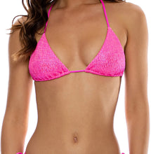 Carica l&#39;immagine nel visualizzatore di Gallery, Top Wavy Ruched Bella Metallic Hot Pink
