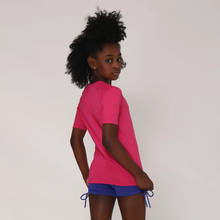 Charger l&#39;image dans la galerie, Model Back: Uv Line T-Shirt Camiseta Kids Uvpro Mc Pink Upf50+
