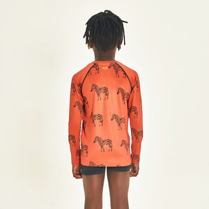 Model Back: Uv Line T-Shirt Longsleeve Acqua Zebra Inf Upf50+