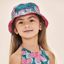 Carica l'immagine nel visualizzatore di Gallery, Model Front: Uv Line Bob Napoli Kids Hibiscus Upf50+
