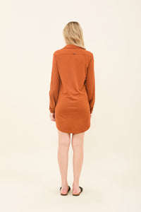 Model Back: Uv Line Vêtement De Plage Shirtdress Copenhagen Caramelo Upf50+