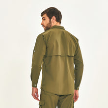 Laden Sie das Bild in den Galerie-Viewer, Model Back: Uv Line Fitness Haut Tenerife Verde Militar Upf50+
