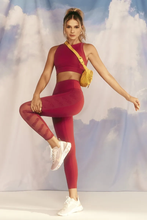 Carica l&#39;immagine nel visualizzatore di Gallery, Hyper Bordado Lateral Vermelho Power Leggings
