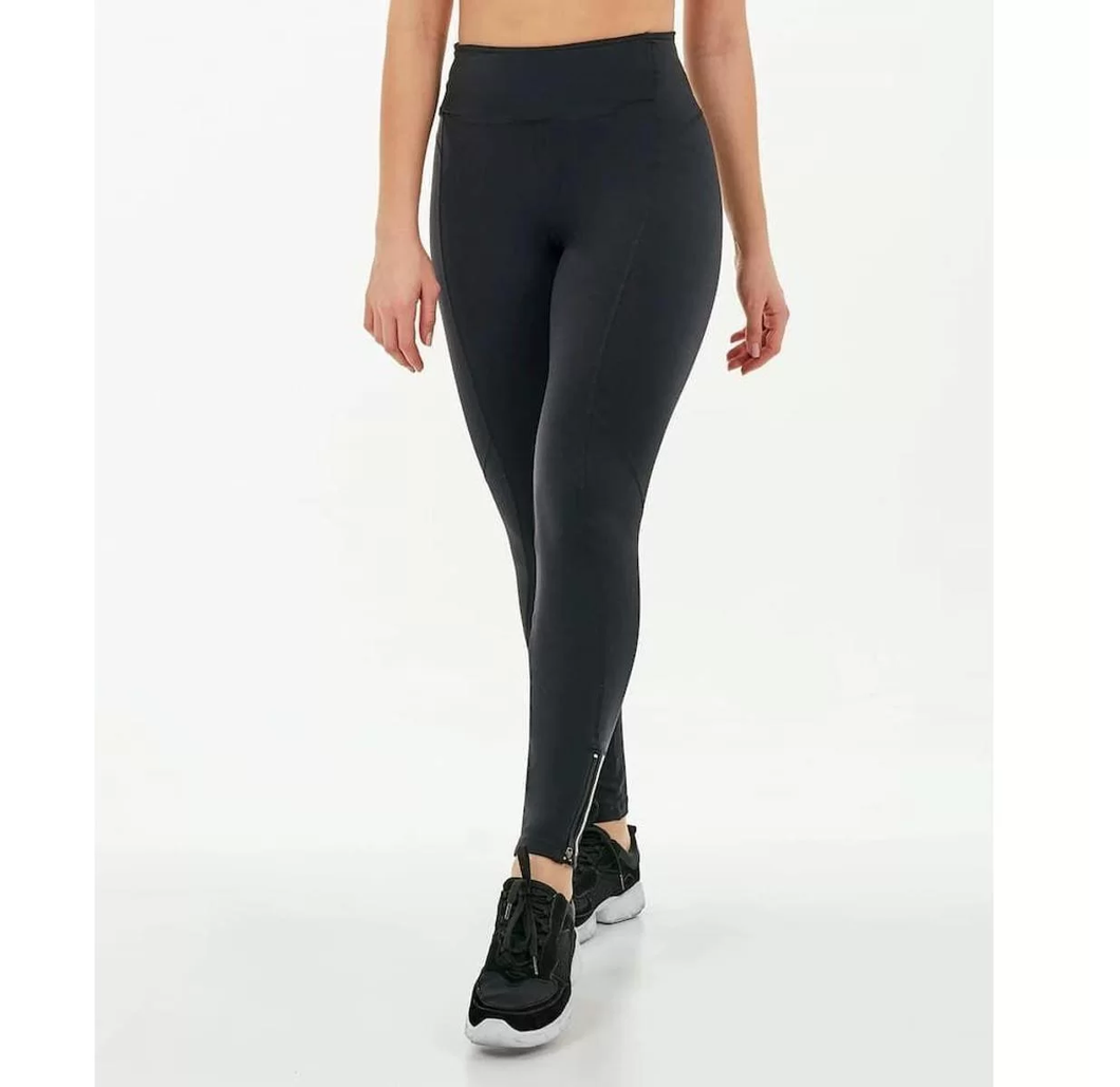 Supplex Ziper Barra Preto Leggings